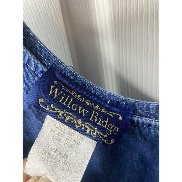 Willow Ridge Jumper Maxi Dress Womens 14 Vintage Chambray Denim Modesty - Picture 7 of 7